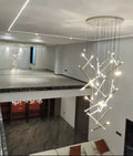 Modern Italian Creative Art Sticks Ceiling Chandelier for Living Room/Staircase/Hotel Lobby， round ,rectangle, extra large , oversized, sticks, acrylic, adjustable, foyer, duplex