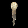 extra large, oversized, luxury, crystal, stainless steel, staircase,spiral,cascade, modern, chandelier, duplex building, China, shining, demension figure