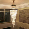 Extra Large Vertical Long Crystal Foyer Hallway Chandelier