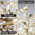Gold Modern Crystal Tree Branch Leaf Chandelier for Home
