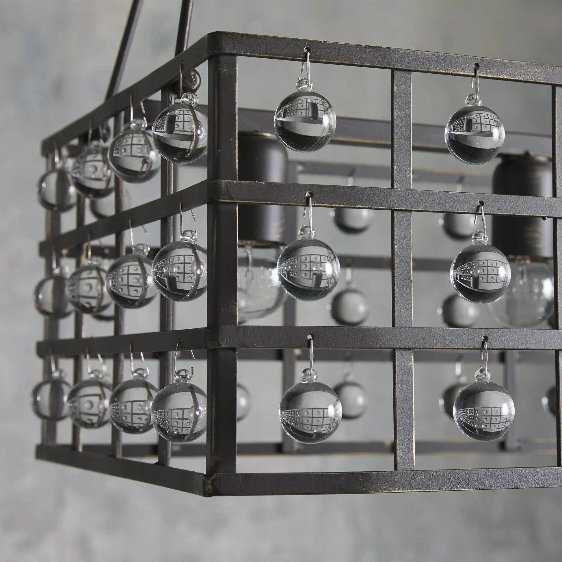La Cage Rectangular Chandelier 7 Light-Fanci Lamps