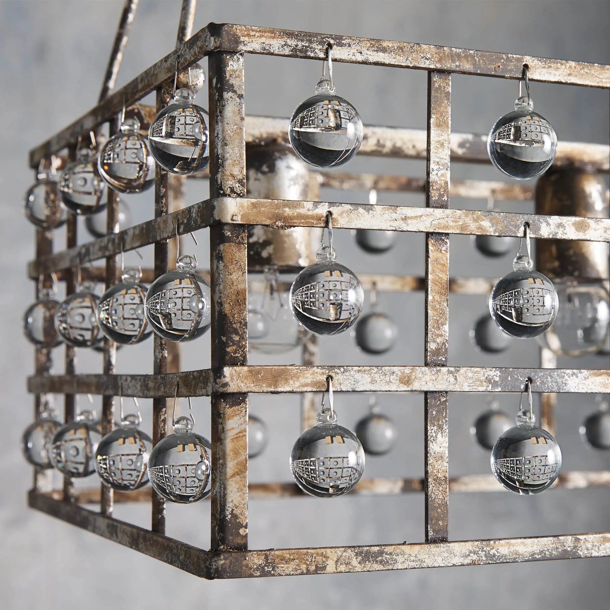 La Cage Rectangular Chandelier 7 Light-Fanci Lamps