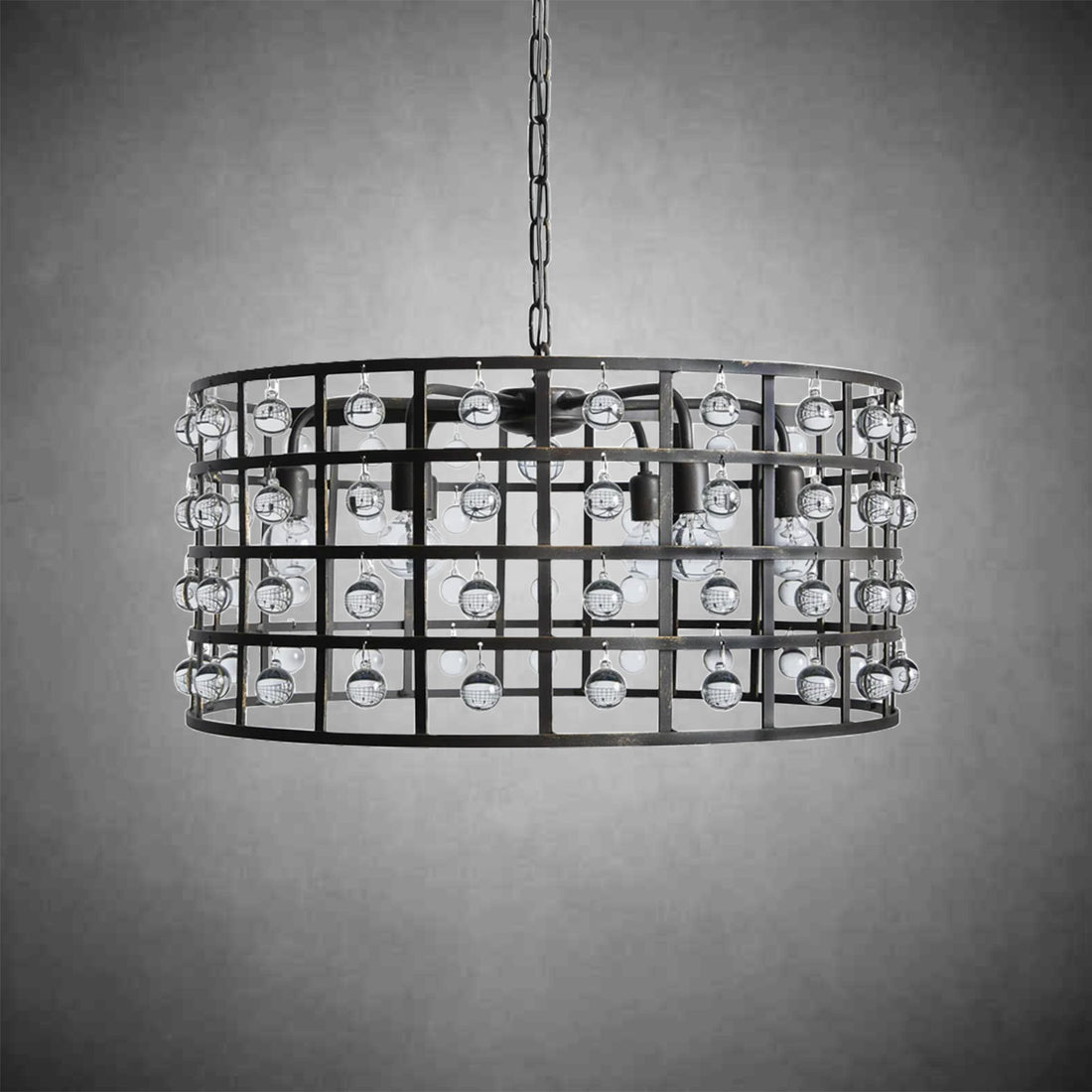 La Cage Round Chandelier 6/8/12 Light-Fanci Lamps
