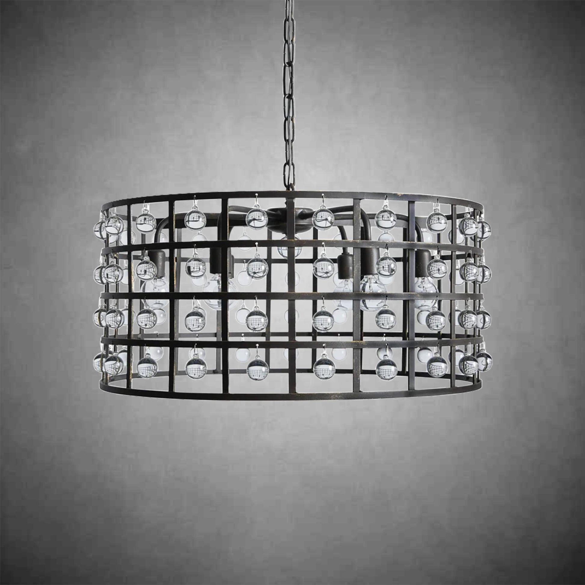 La Cage Round Chandelier 6/8/12 Light-Fanci Lamps