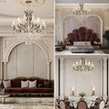 Grand Black Crystal Chandelier: 24-Light Modern Fixture for High Ceilings