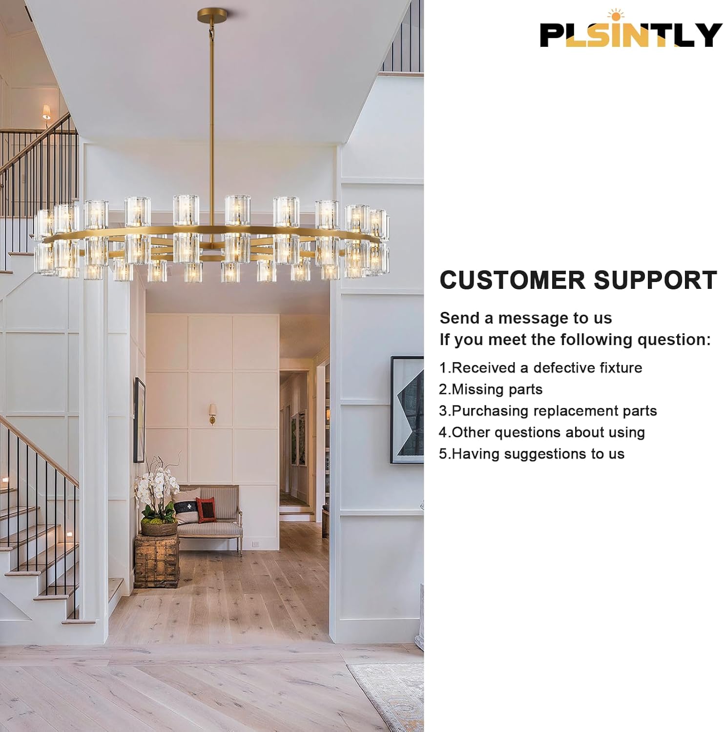 Grand Black Crystal Chandelier: Modern Elegance for Dining, Hallway, Living Room