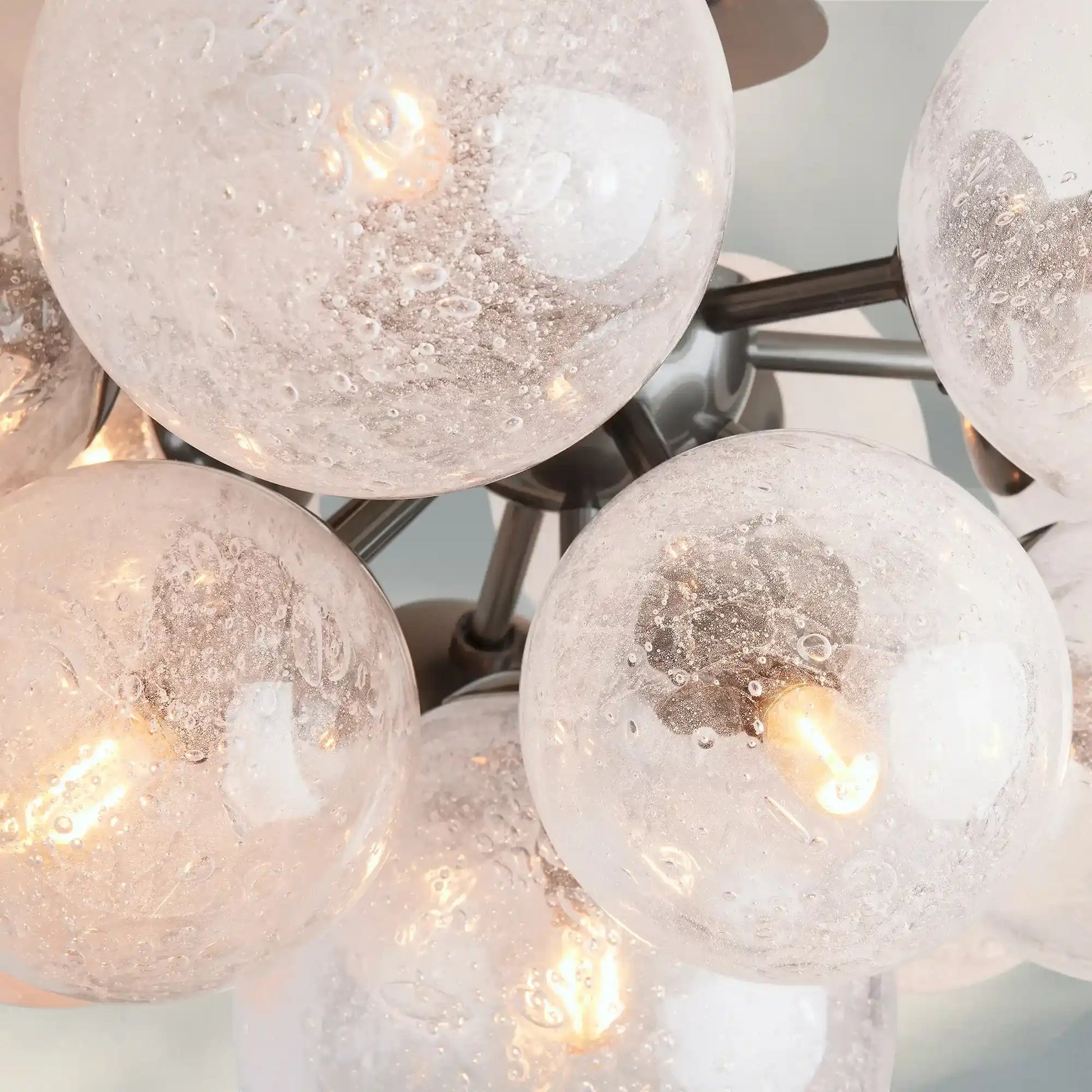 Mandoza Hand-Blown Glass Flushmount Ceiling Light with Brass Finish-Fanci Lamps