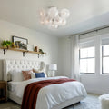 Mandoza Hand-Blown Glass Flushmount Ceiling Light with Brass Finish-Fanci Lamps