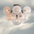 Mandoza Hand-Blown Glass Flushmount Ceiling Light with Brass Finish-Fanci Lamps