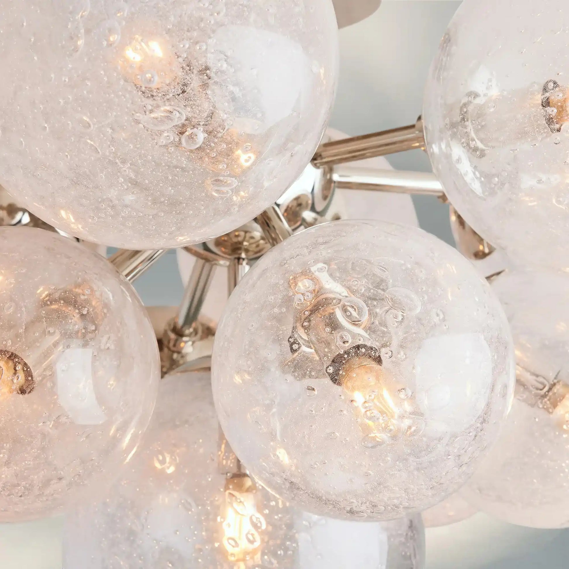 Mandoza Hand-Blown Glass Flushmount Ceiling Light with Brass Finish-Fanci Lamps