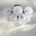 Mandoza Hand-Blown Glass Flushmount Ceiling Light with Brass Finish-Fanci Lamps