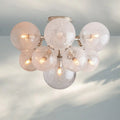 Mandoza Hand-Blown Glass Flushmount Ceiling Light with Brass Finish-Fanci Lamps