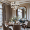 Modern Crystal Chandelier Black Candle Light Fixture for Staircase Entryway