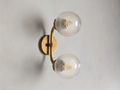 Sayre Linear Glass Globe Two Head Wall Sconce-Fanci Lamps