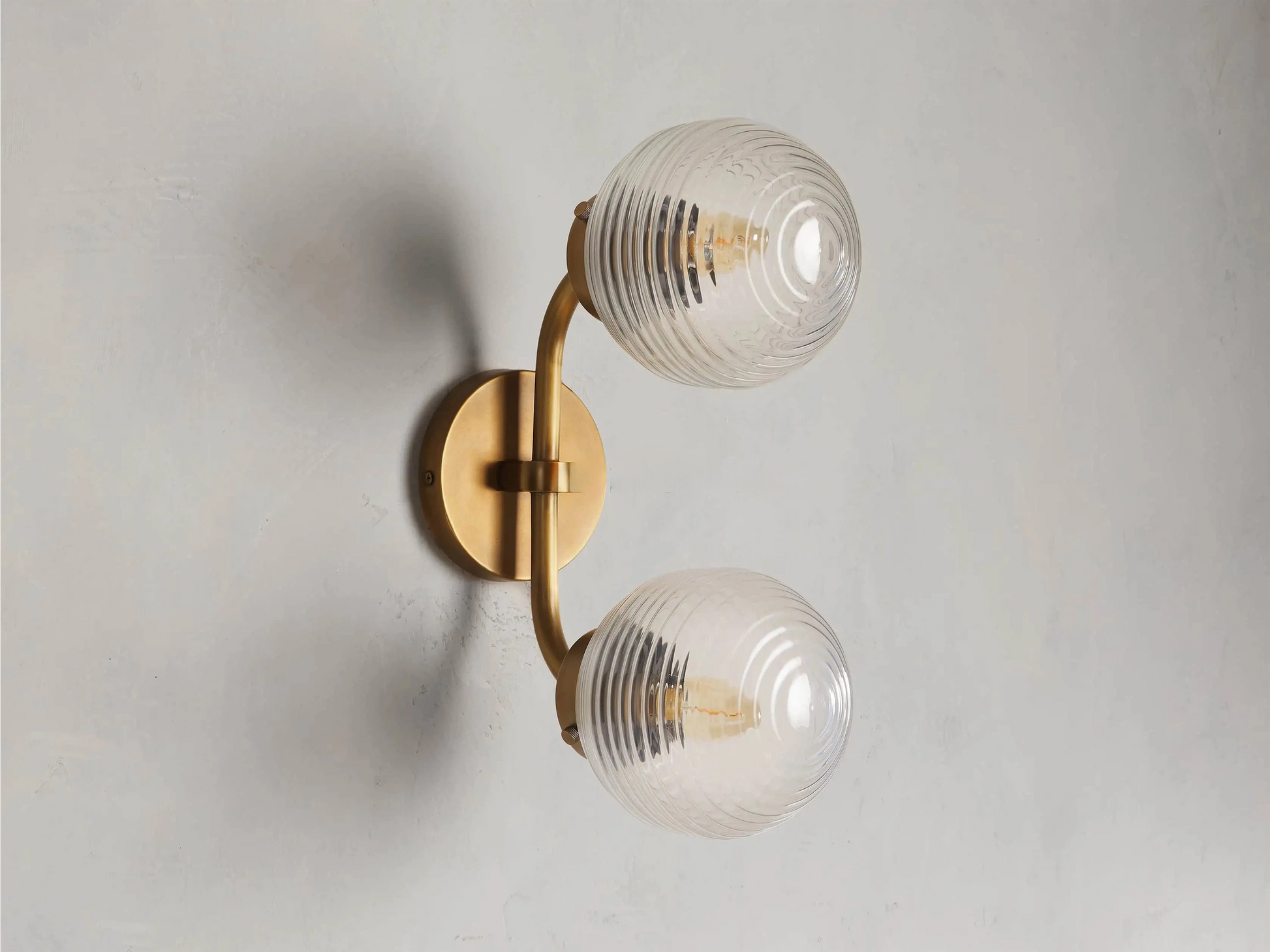 Sayre Linear Glass Globe Two Head Wall Sconce-Fanci Lamps