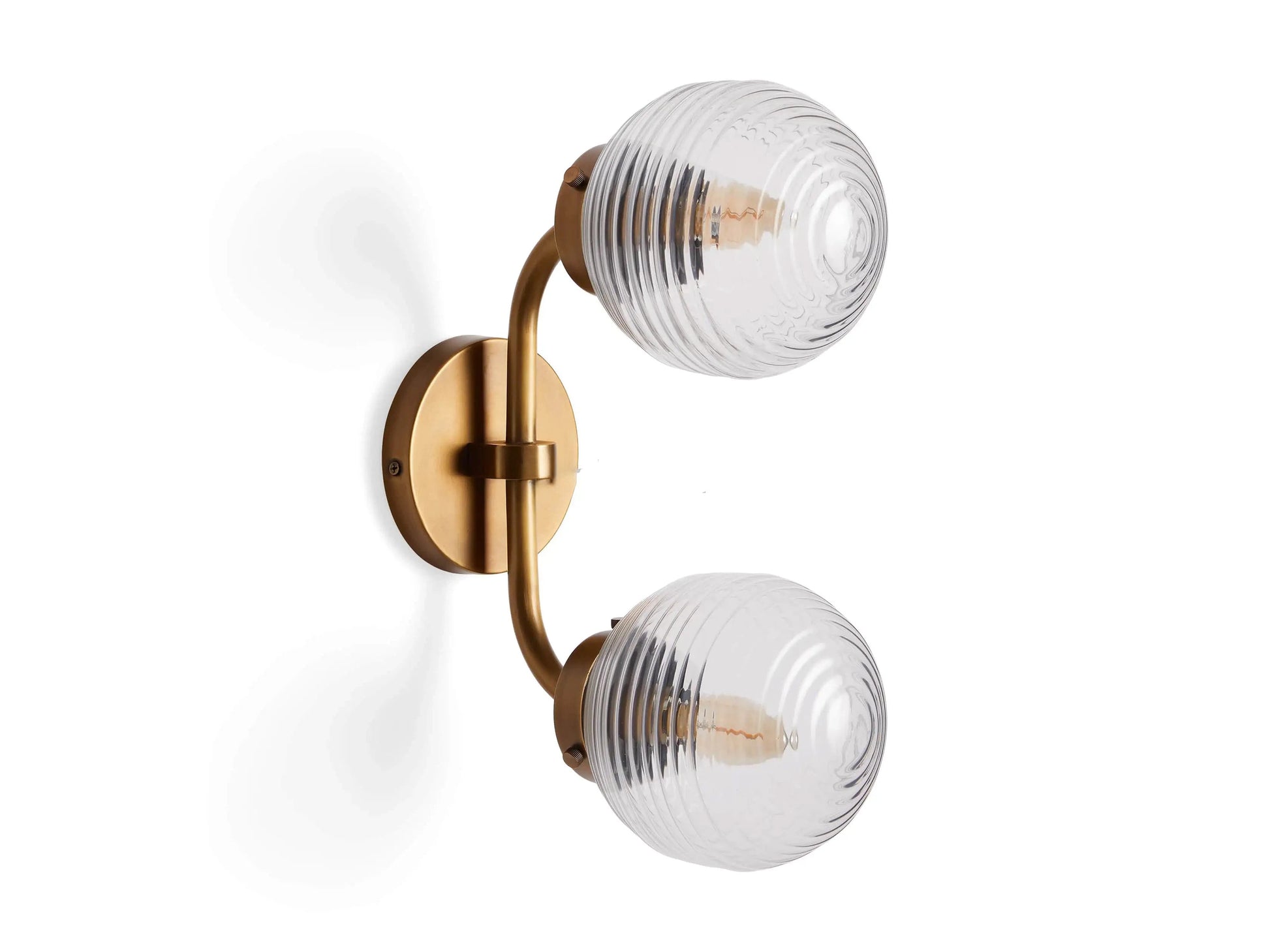 Sayre Linear Glass Globe Two Head Wall Sconce-Fanci Lamps