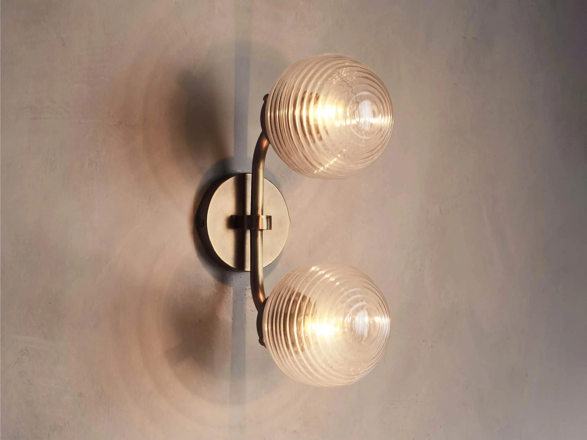 Sayre Linear Glass Globe Two Head Wall Sconce-Fanci Lamps