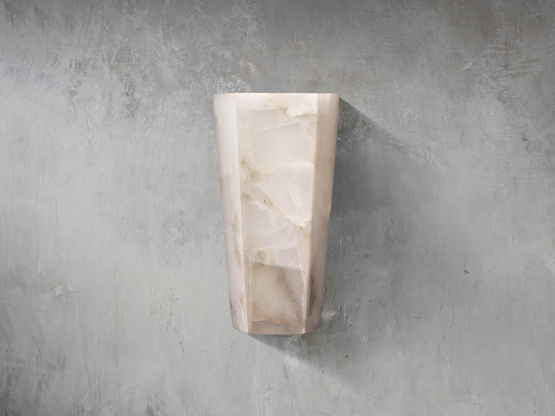 Alabaster Large Hexagonal Sconce-Fanci Lamps