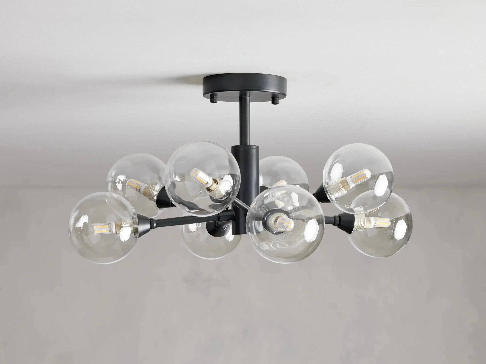 Apollo Modern Glass Ball Flushmount 20''36''47''-Fanci Lamps