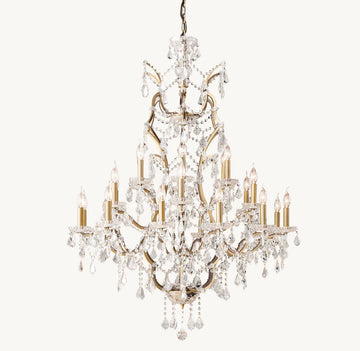 Evan IRON & CRYSTAL ROUND CHANDELIER 40"