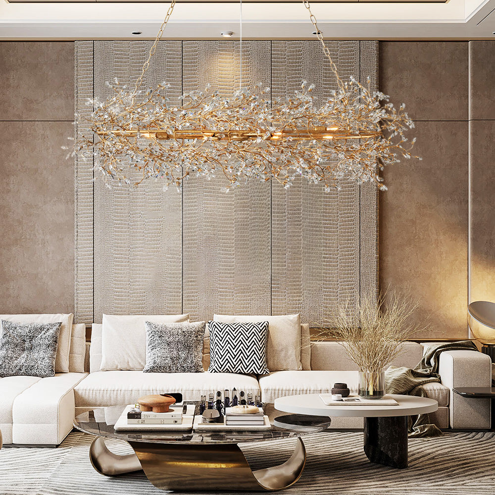 Fiore Oval Chandelier 62''74''-Fanci Lamps