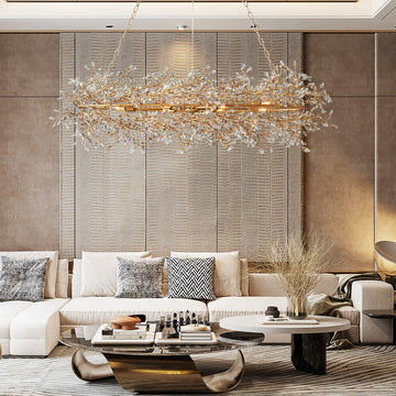 Fiore Oval Chandelier 62''74''-Fanci Lamps