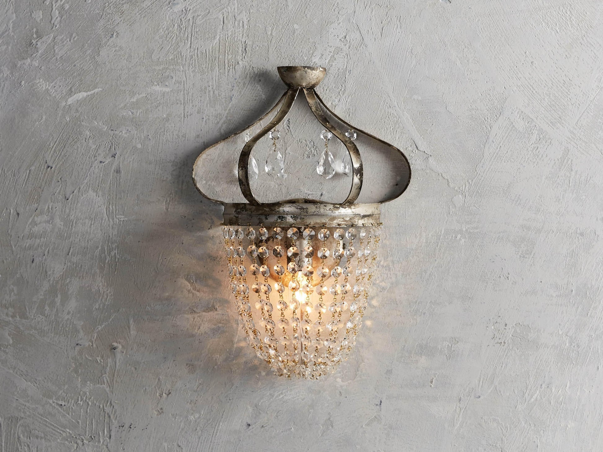 Fotini Iron Wall Sconce in Silver Clay-Fanci Lamps