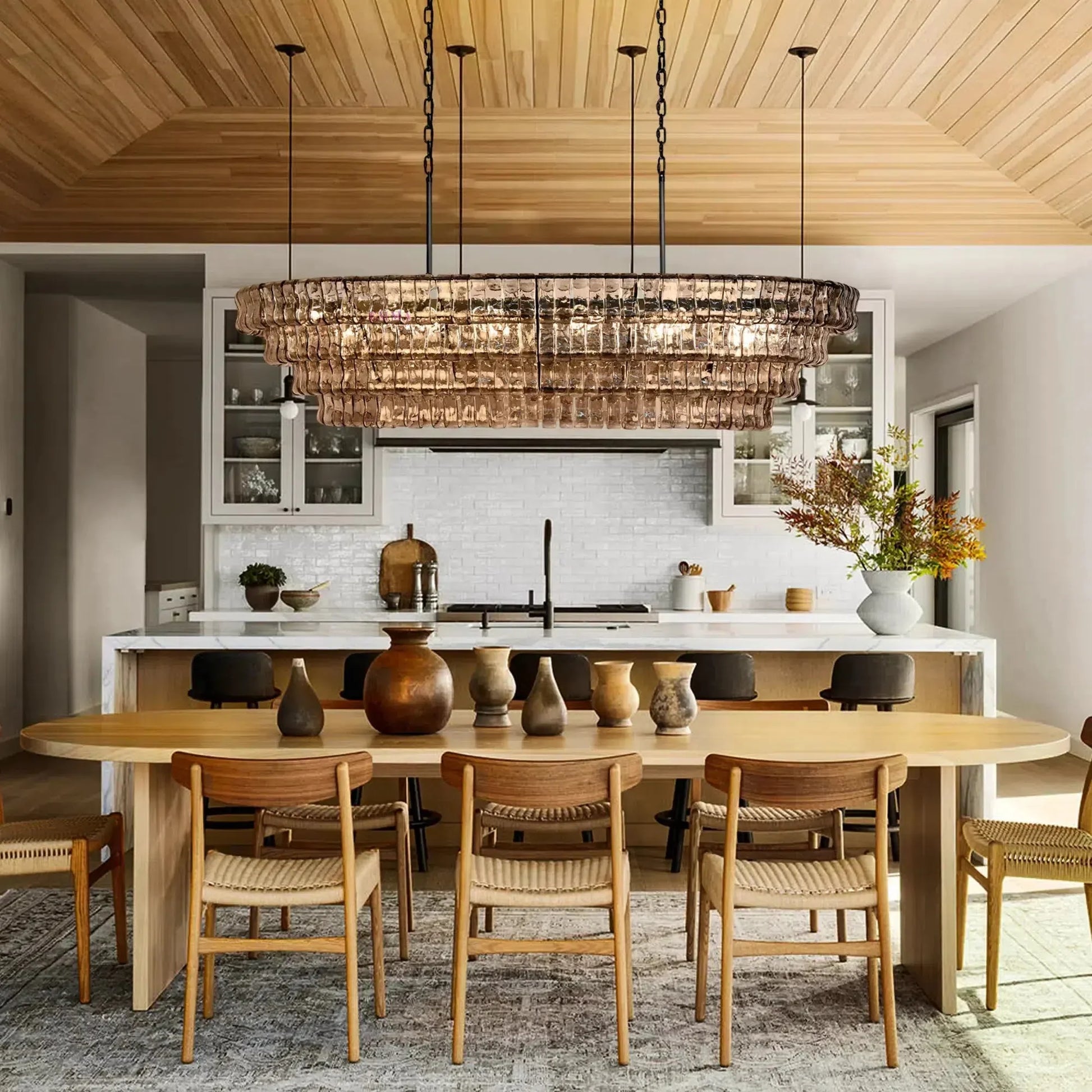 Ghiaccio Oval Chandelier 54''65''-Fanci Lamps