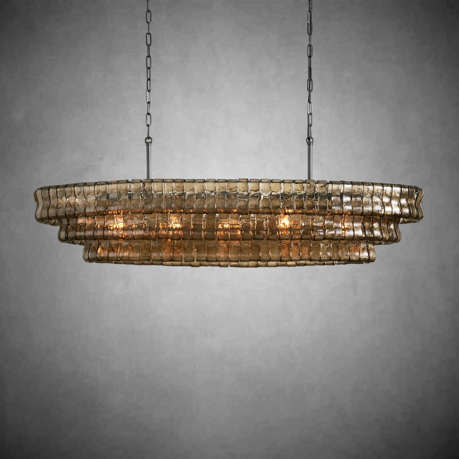 Ghiaccio Oval Chandelier 54''65''-Fanci Lamps