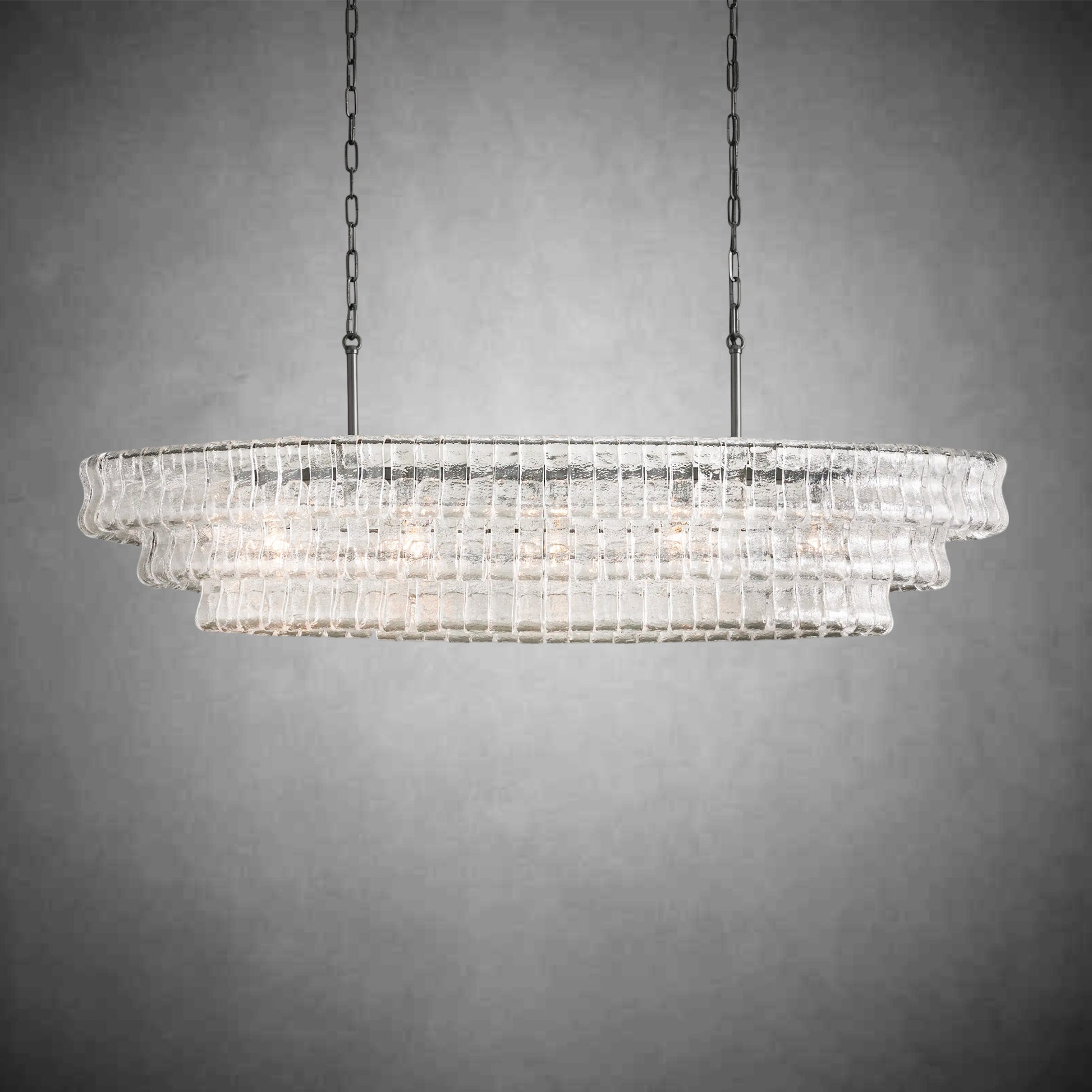 Ghiaccio Oval Chandelier 54''65''-Fanci Lamps