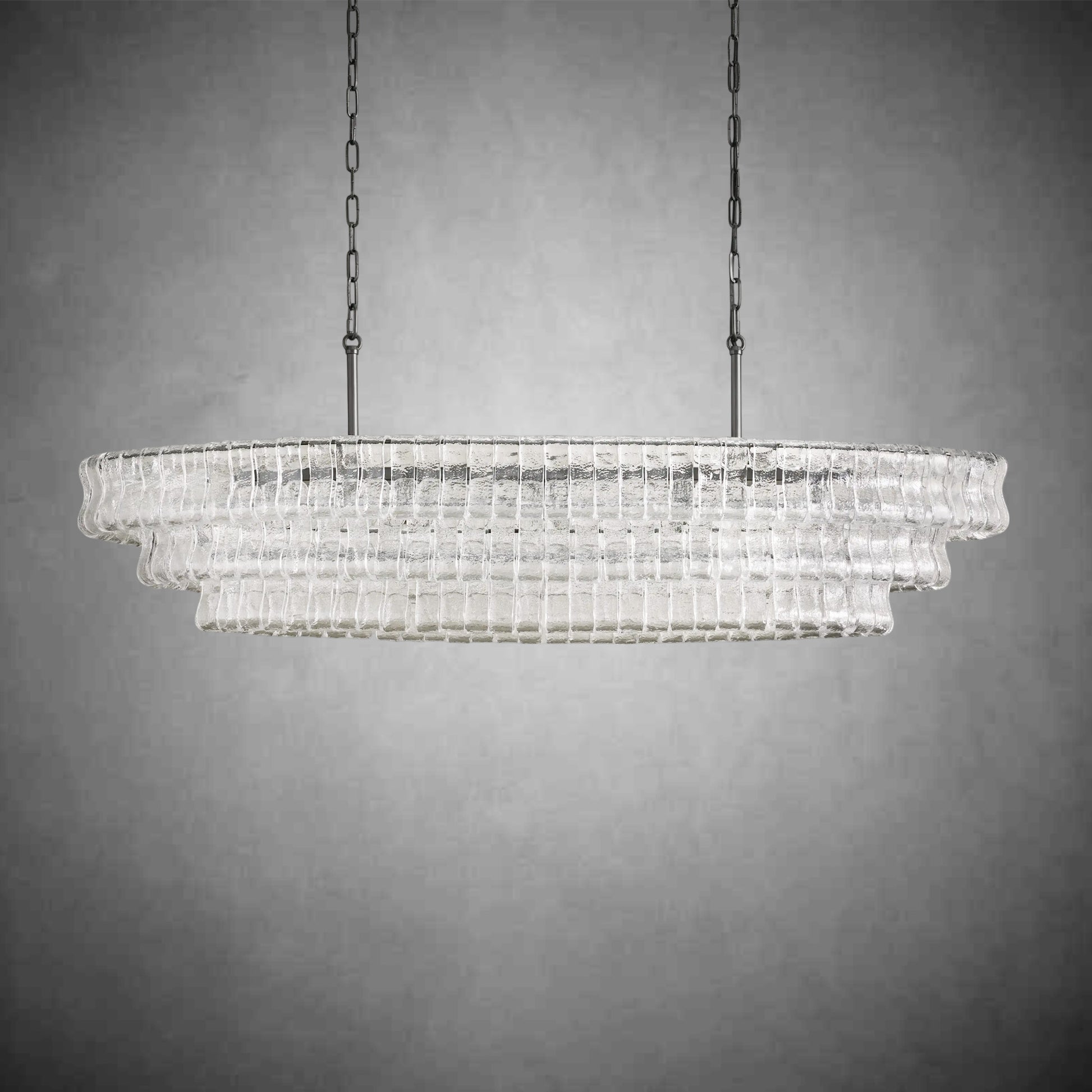 Ghiaccio Oval Chandelier 54''65''-Fanci Lamps