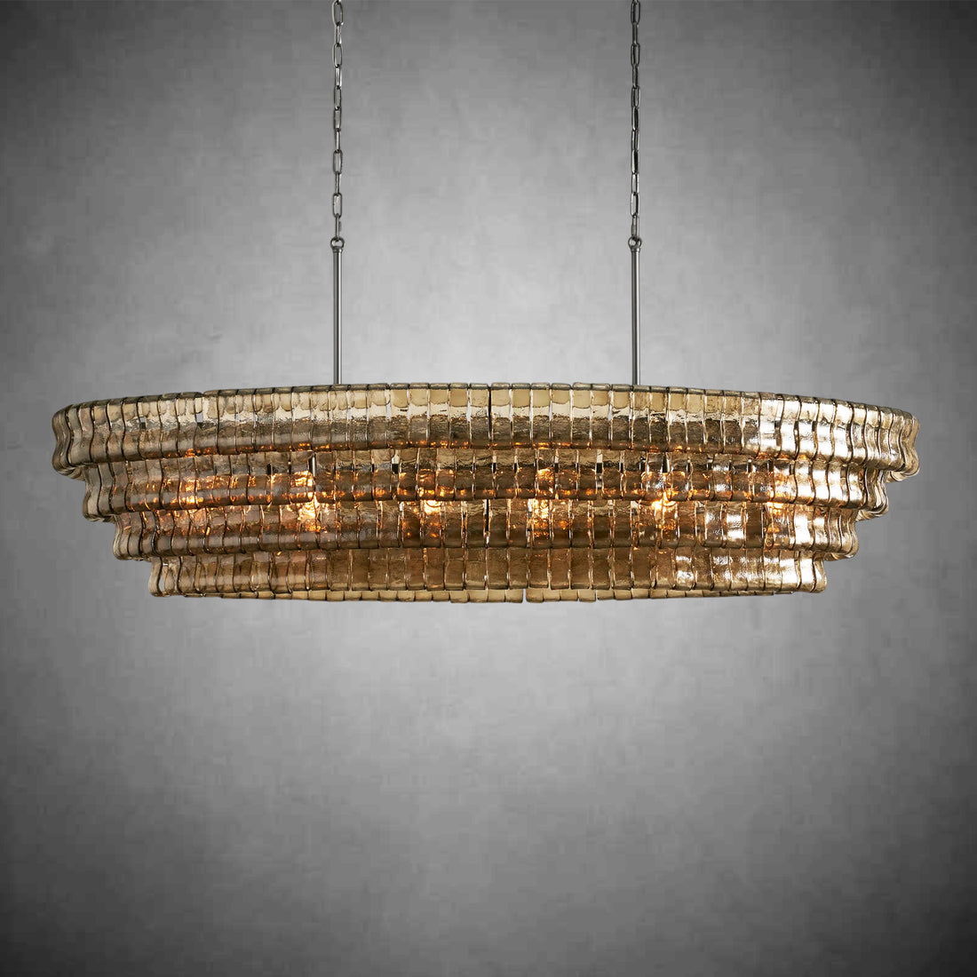 Ghiaccio Oval Chandelier 54''65''-Fanci Lamps