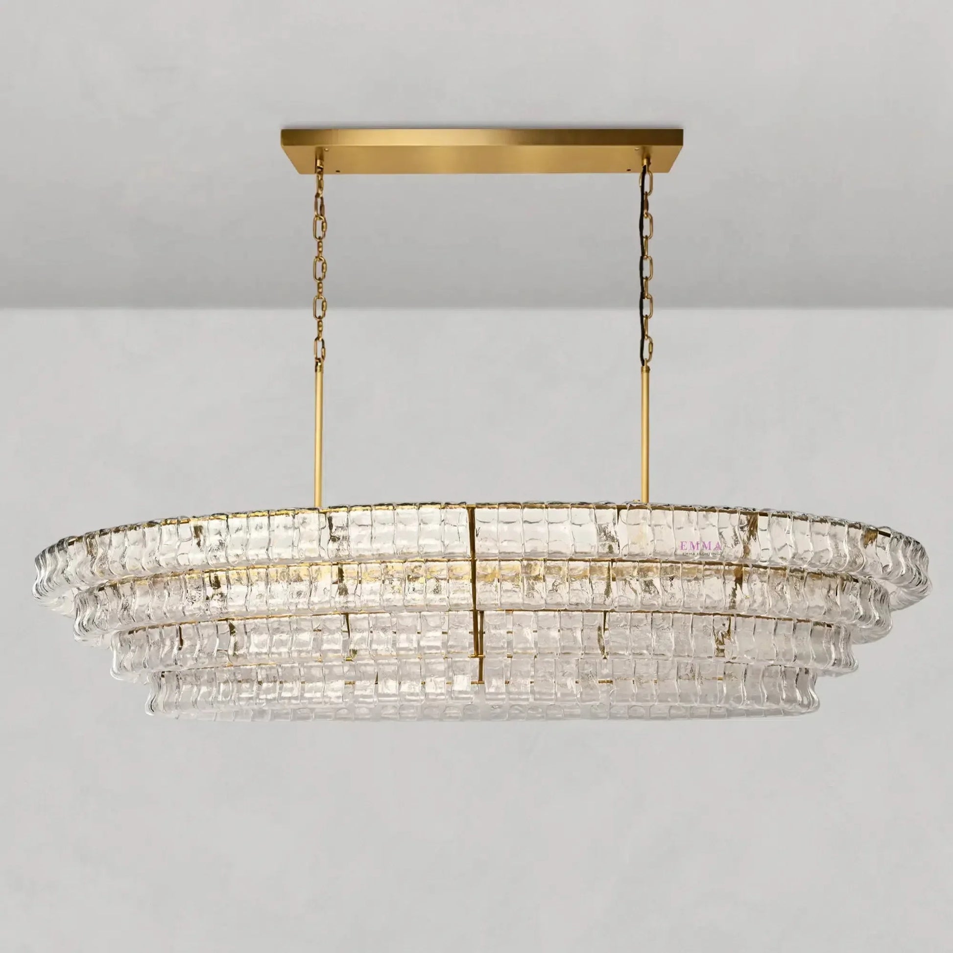 Ghiaccio Oval Chandelier 54''65''-Fanci Lamps