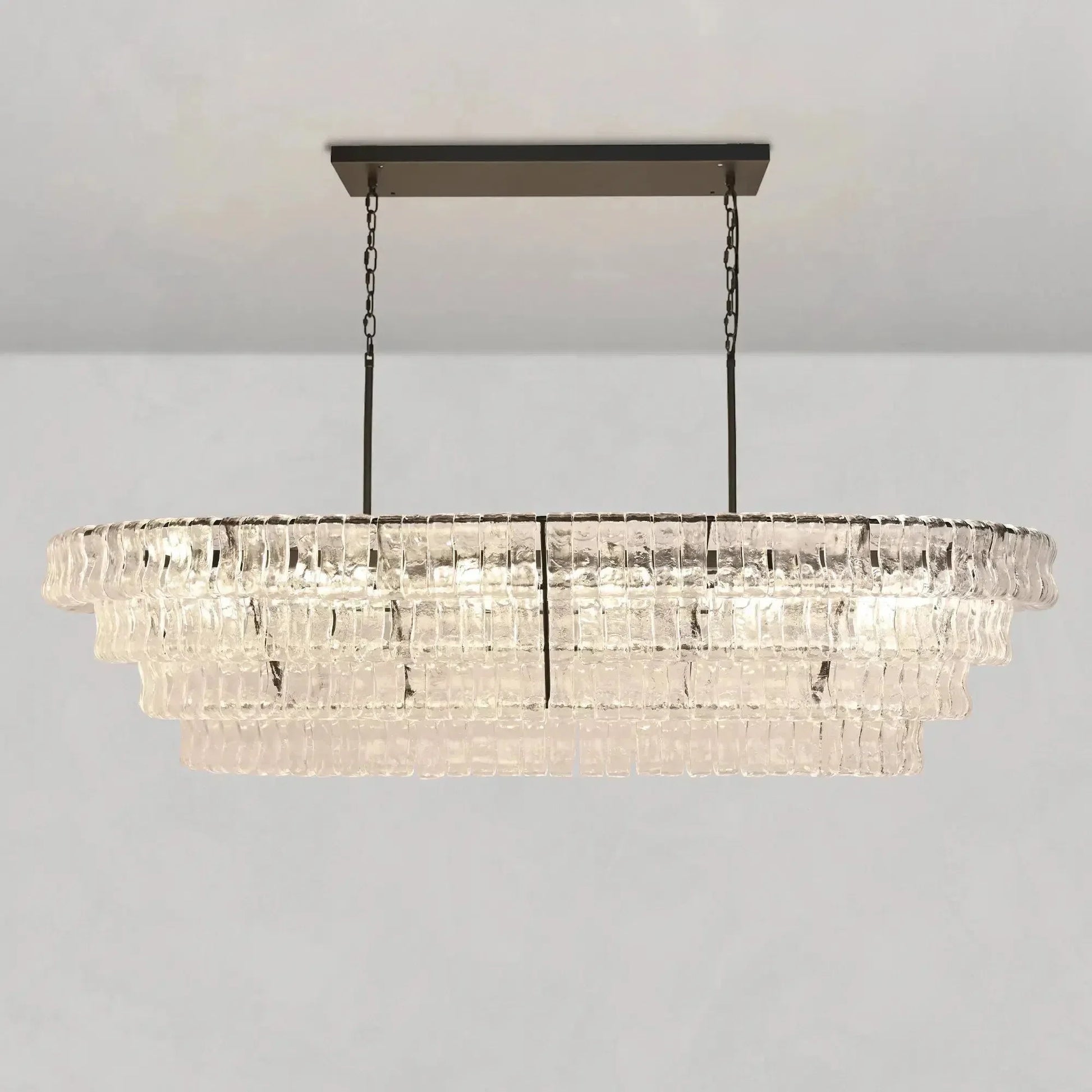 Ghiaccio Oval Chandelier 54''65''-Fanci Lamps
