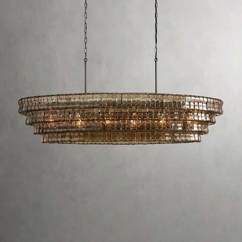 Ghiaccio Oval Chandelier 54''65''-Fanci Lamps