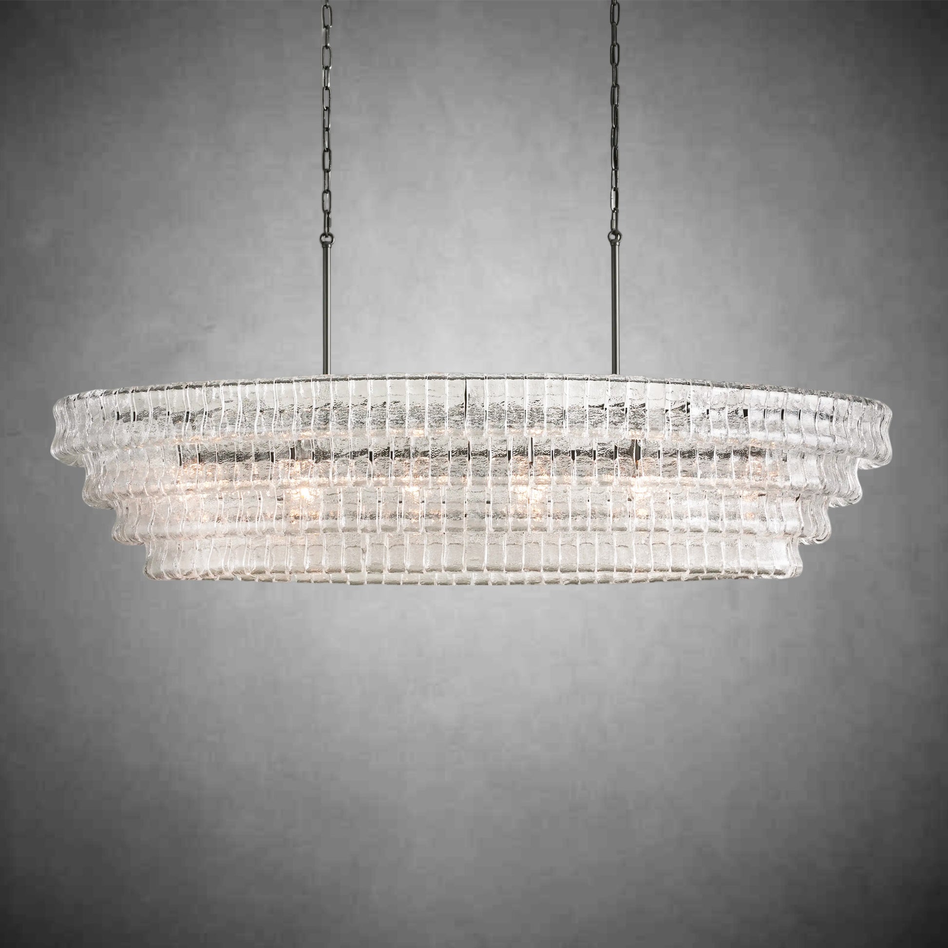Ghiaccio Oval Chandelier 54''65''-Fanci Lamps