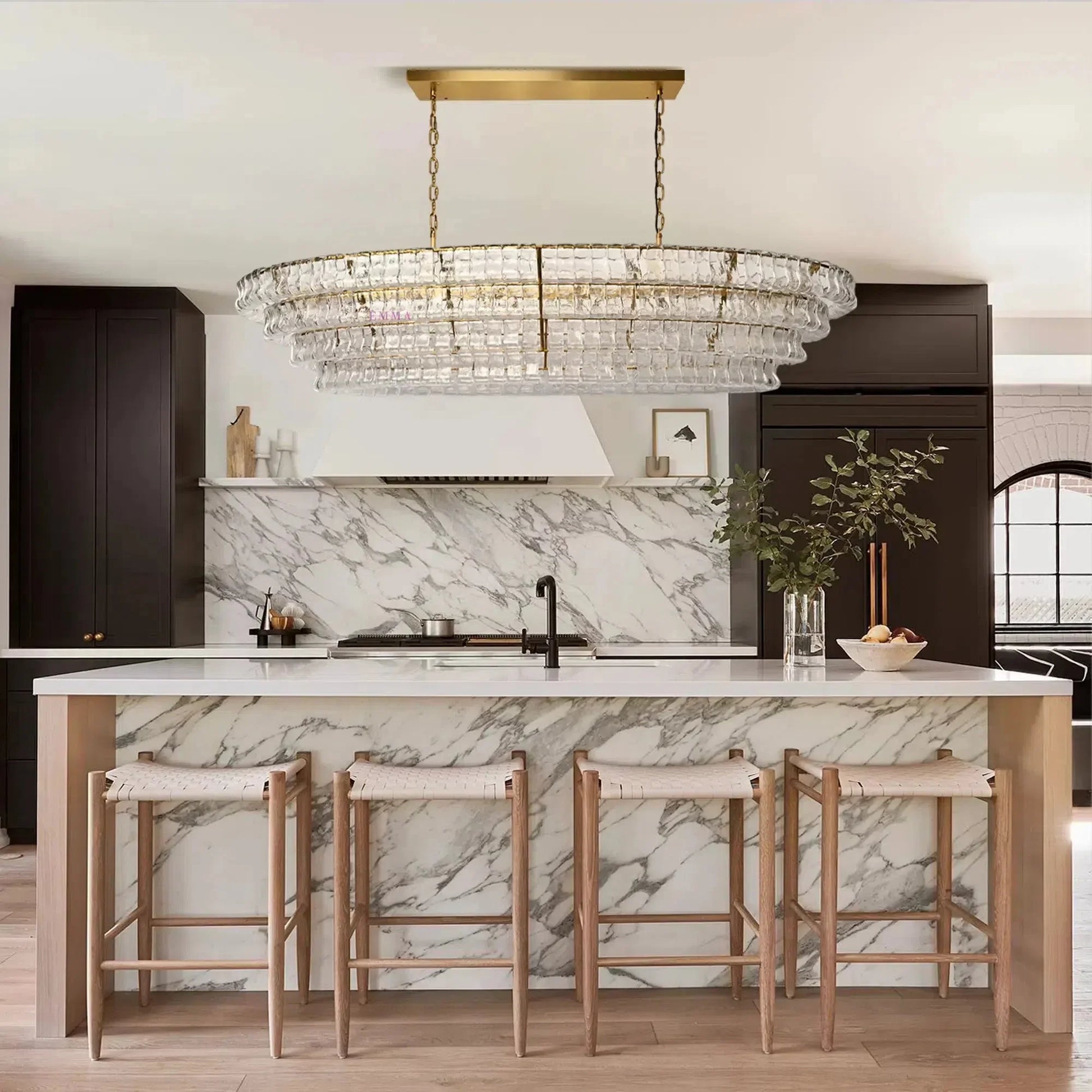 Ghiaccio Oval Chandelier 54''65''-Fanci Lamps