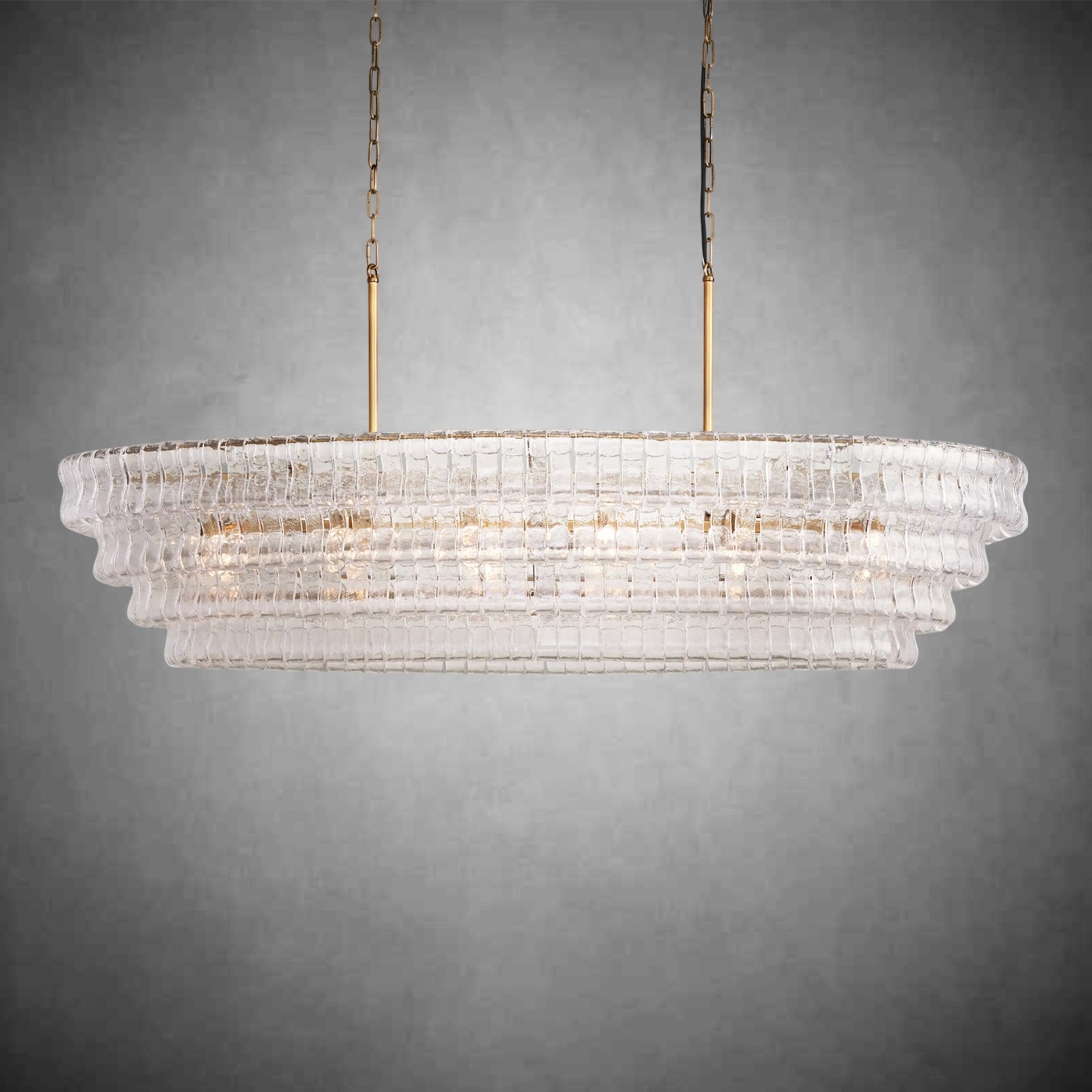Ghiaccio Oval Chandelier 54''65''-Fanci Lamps