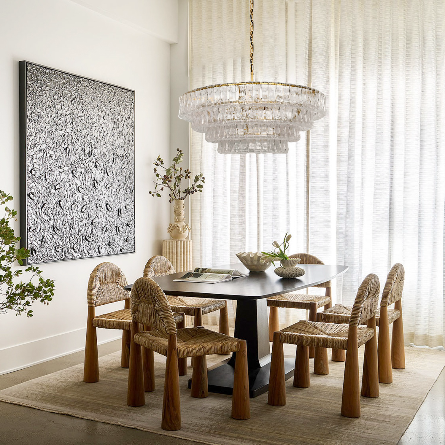 Ghiaccio Round Chandelier 24"36"48"60"-Fanci Lamps