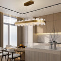 Luxury Adjustable Rectangle Alabaster Chandelier 37.4