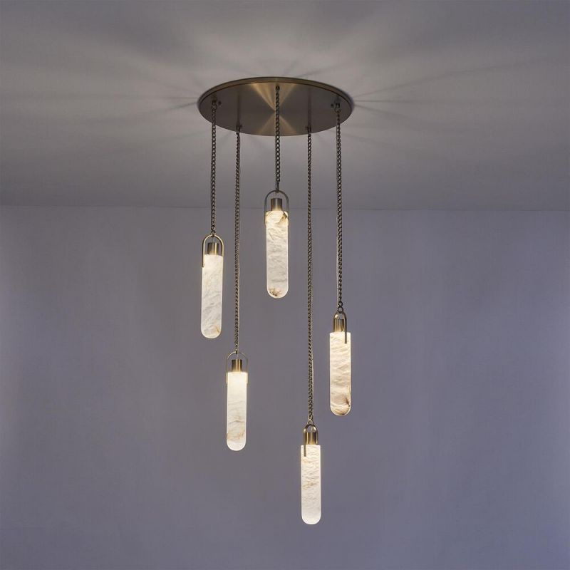 Alabaster Flint Additions Multi Light Pendant, Round Chandelier For staircase, Hallway Pendant for living room,Pendant for kitchen,Pendant for bathrooms,Pendant for bedrooms,Pendant for foyer,Pendant for stairways,Pendant for dining room Kevin Studio Inc