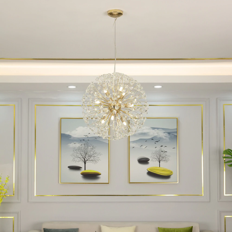Dandelion Spherical Crystal Pendant Light-Fanci Lamps