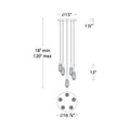 Hibiscus LED Multi Light Pendant Light - line drawing.