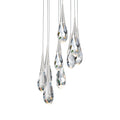 Hibiscus LED Multi Light Pendant Light in Polished Nickel (9-Light).