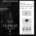Silver Crystal Round Chandelier 23.6
