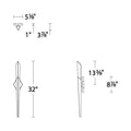 Solitude LED Wall Light - line drawing.