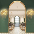 Della Modern Gold Leaf Bedroom Sconce - Ineffable Lighting