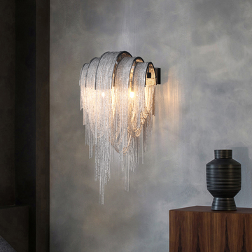 Modern Aluminum Chain Tassel Wall Sconce - Ineffable Lighting
