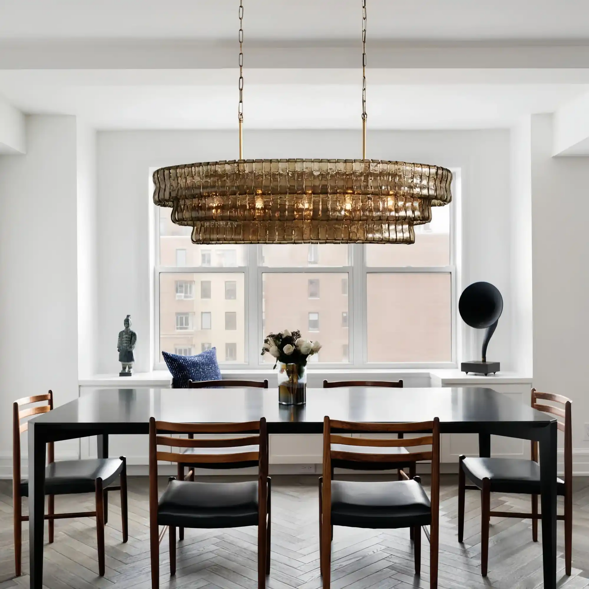 Ghiaccio Oval Chandelier 54''65''-Fanci Lamps