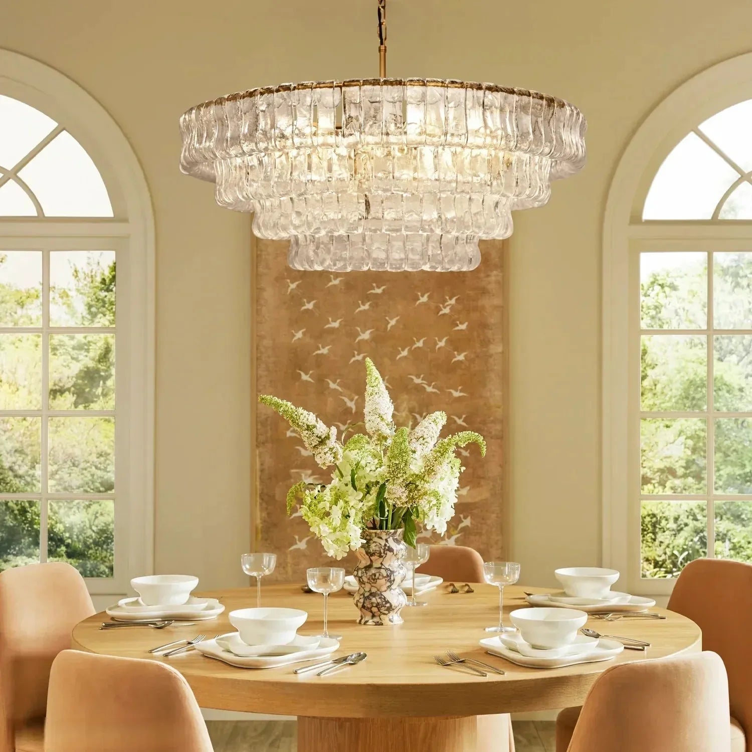 Ghiaccio Round Chandelier 24"36"48"60"-Fanci Lamps